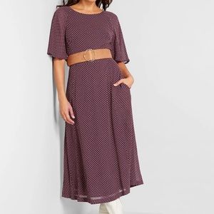 NWOT Emily and Fin Burgundy Luna Suzanna Mini Spot Dress